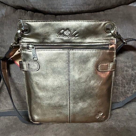 Patricia Nash Francesca Gold Small Leather Crossbody NWT - Picture 5 of 14